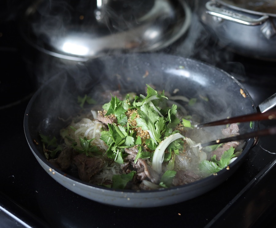 Add Sesame And Cilantro