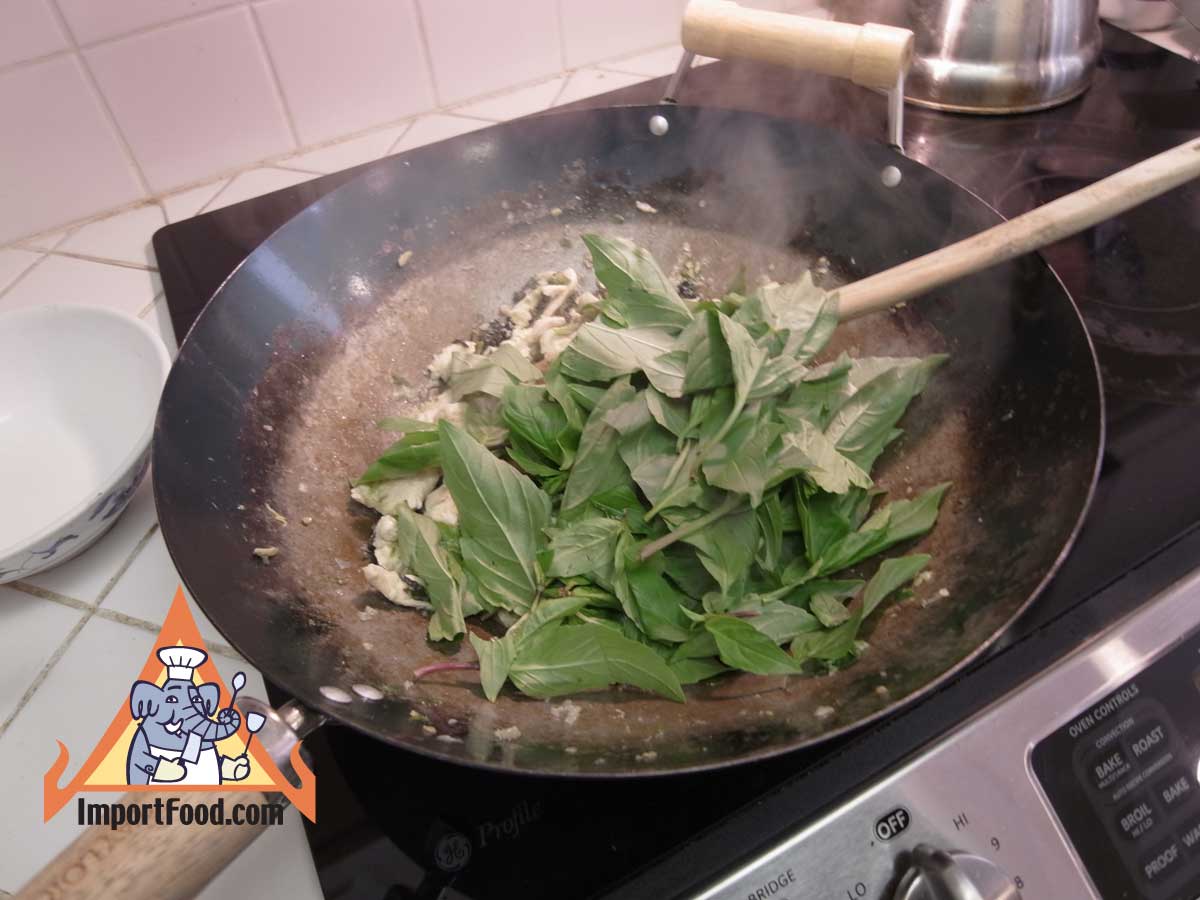 Green chile version fresh basil