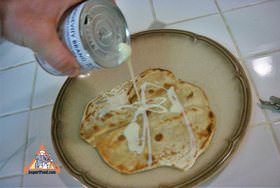 Top with sweetened condensed milk
