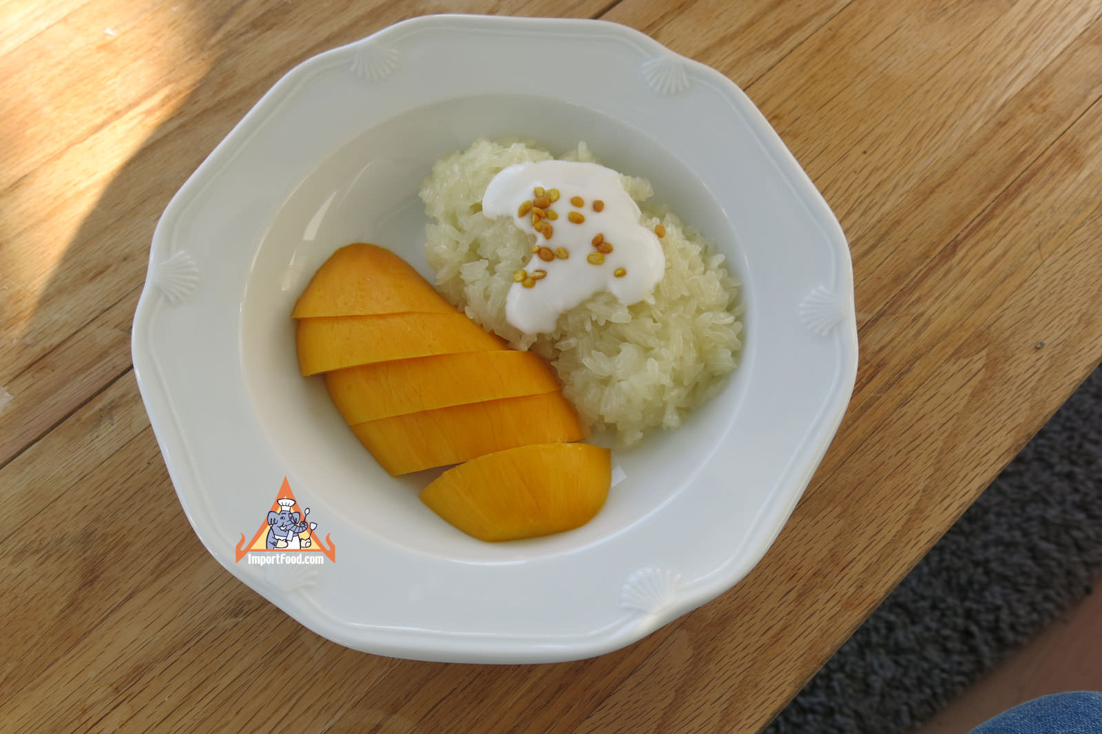 Pandan sticky rice mango