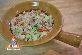 Baked rice in earthenware pot khao op mor din