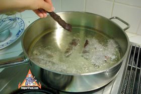 Frying the sun dried beef