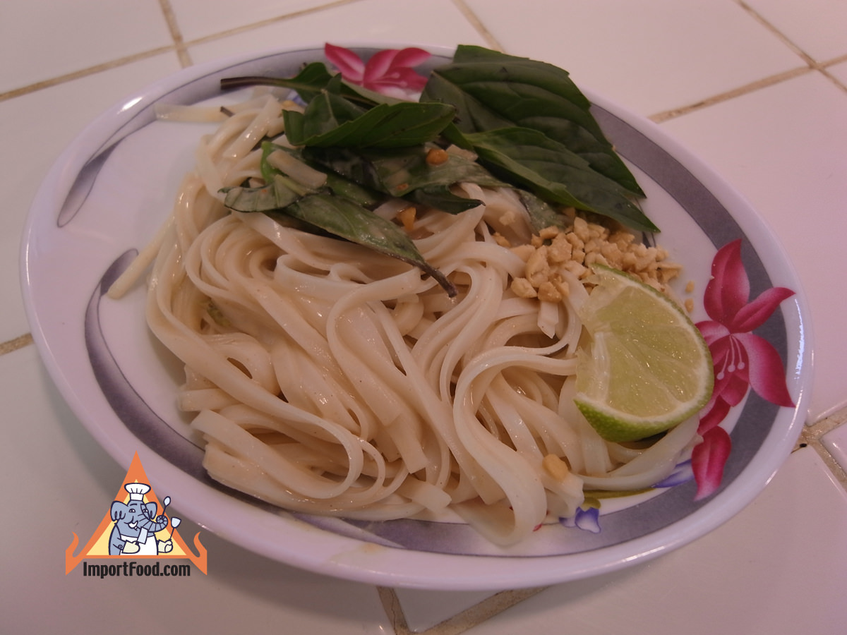 Noodles with peanut basil sauce