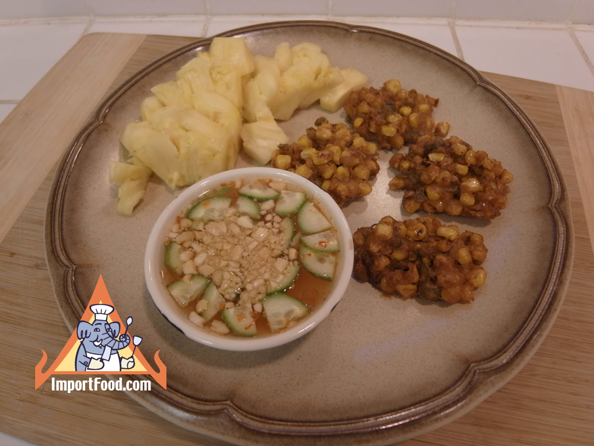 Spicy thai corn cakes todman khao phot