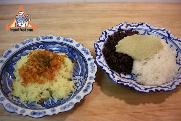 Sticky rice steeped in coconut milk khao neeo moon