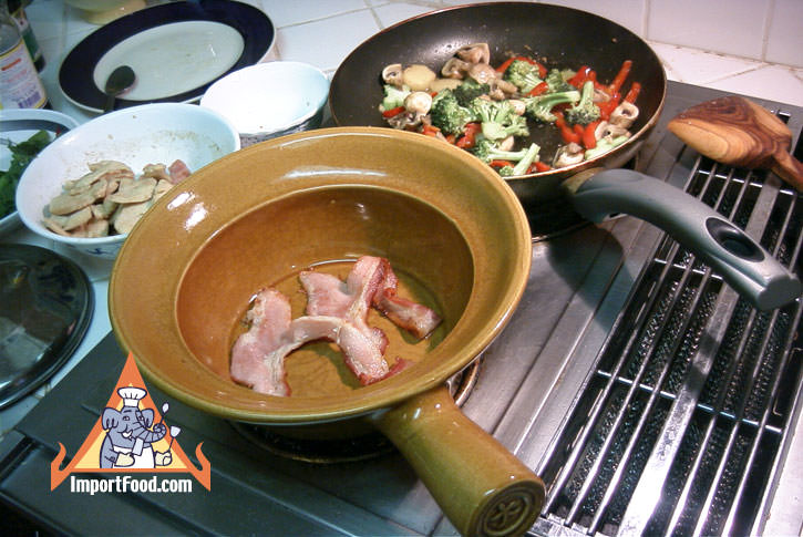 Bacon on the bottom layer