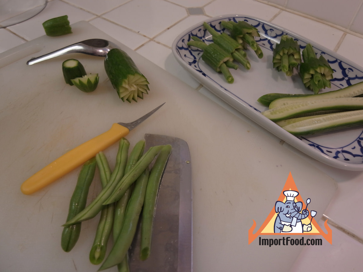 Carving the vegetables