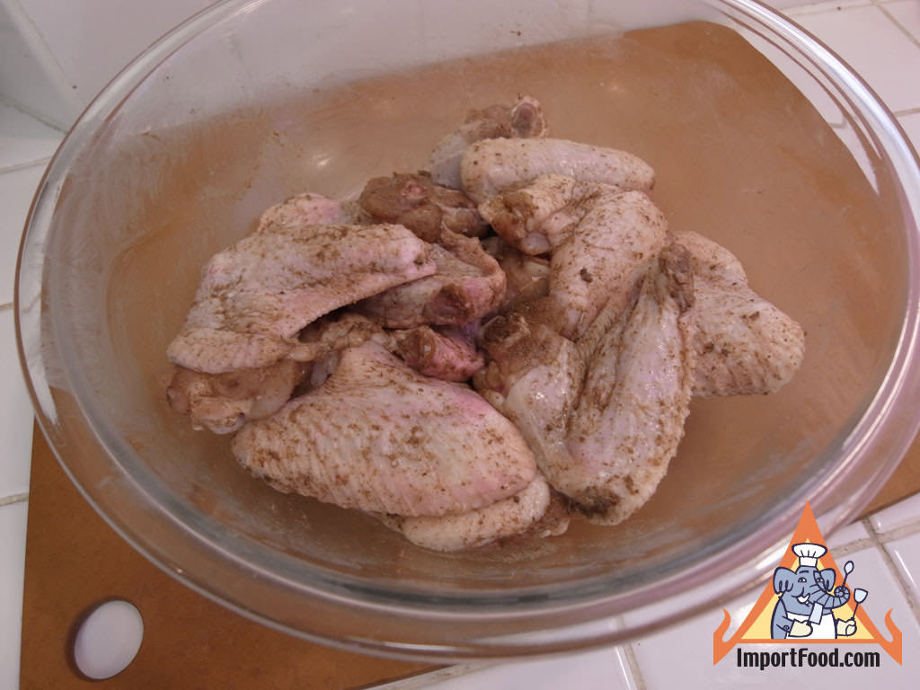 Chicken rubbed with spices