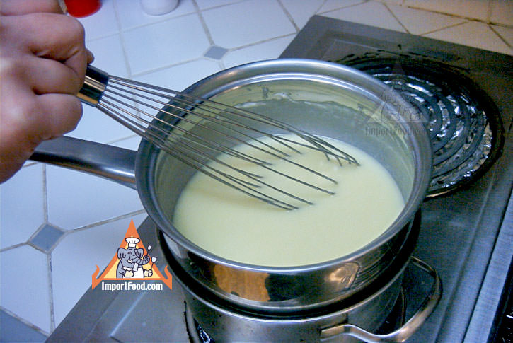 Custard in a double boiler