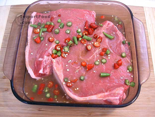 Marinate beef