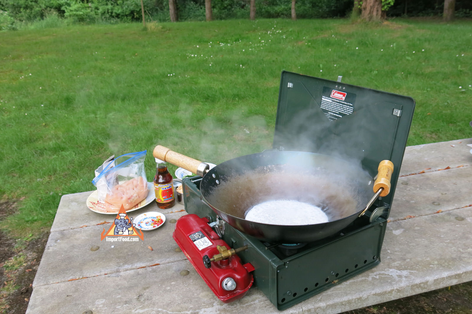 On a coleman stove at a state park