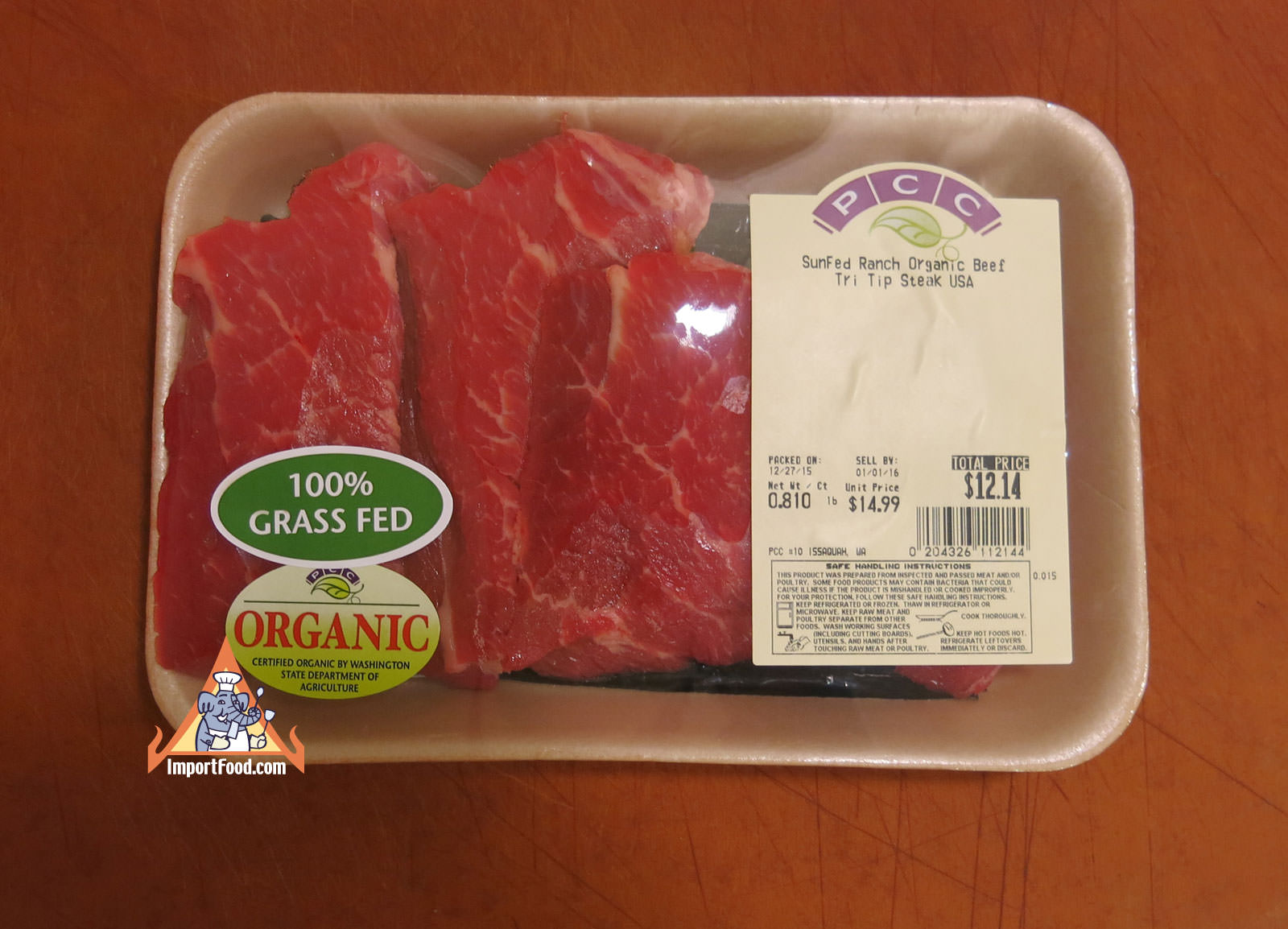 We like to use tri tip steaks