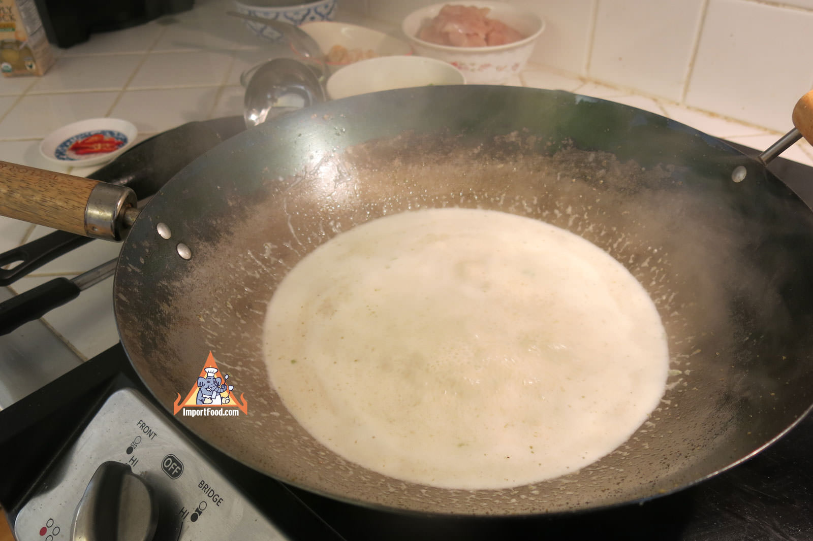 Add coconut milk simmer awhile