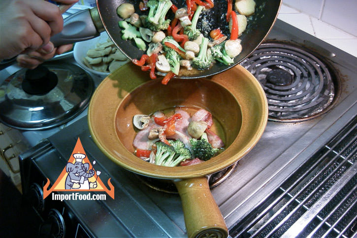 Add cooked vegetables