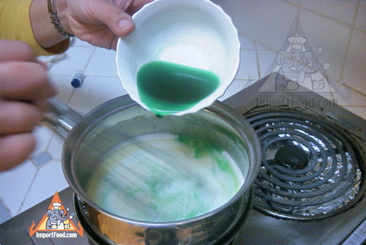 Adding the fragrant pandan