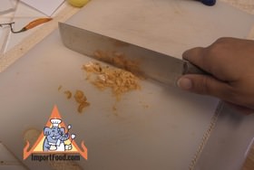 Finely chop your dried shrimp