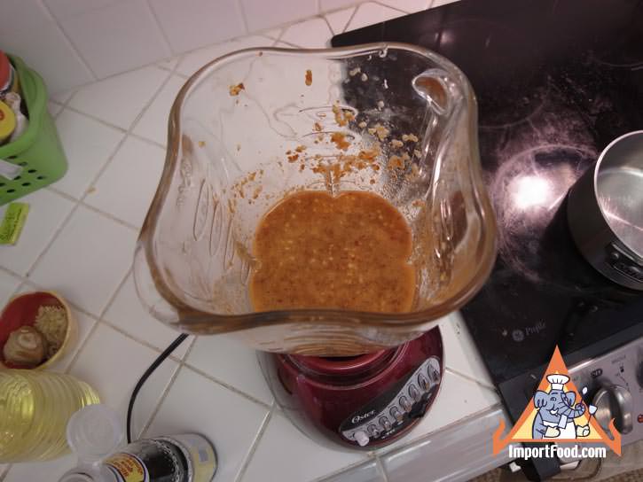 Mixed in a blender