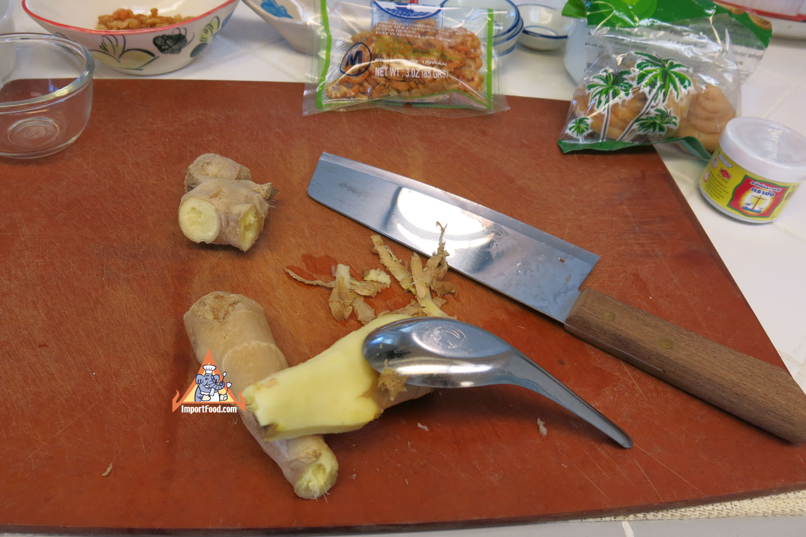 Peel and cut ginger into little cubes