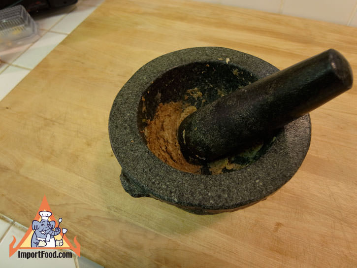 Pound into a paste