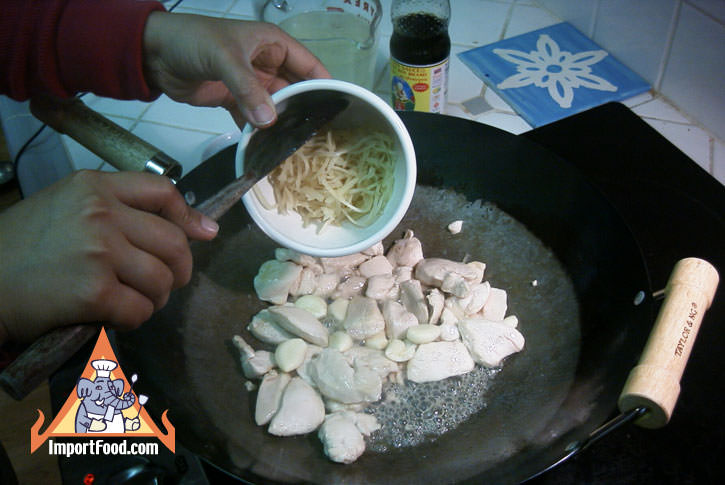 Prepare the chicken and ginger