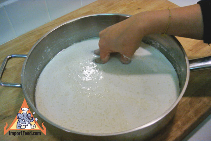 Preparing dumpling wrapper