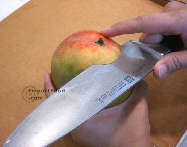 Slice through the top at the stem