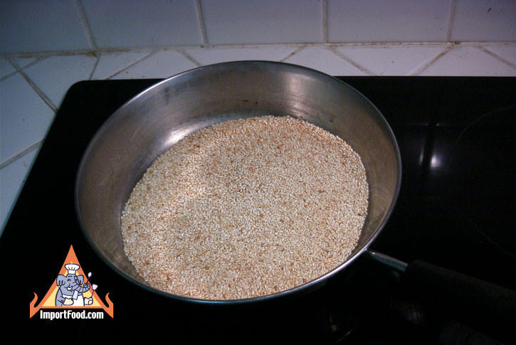 Toast the sesame seeds