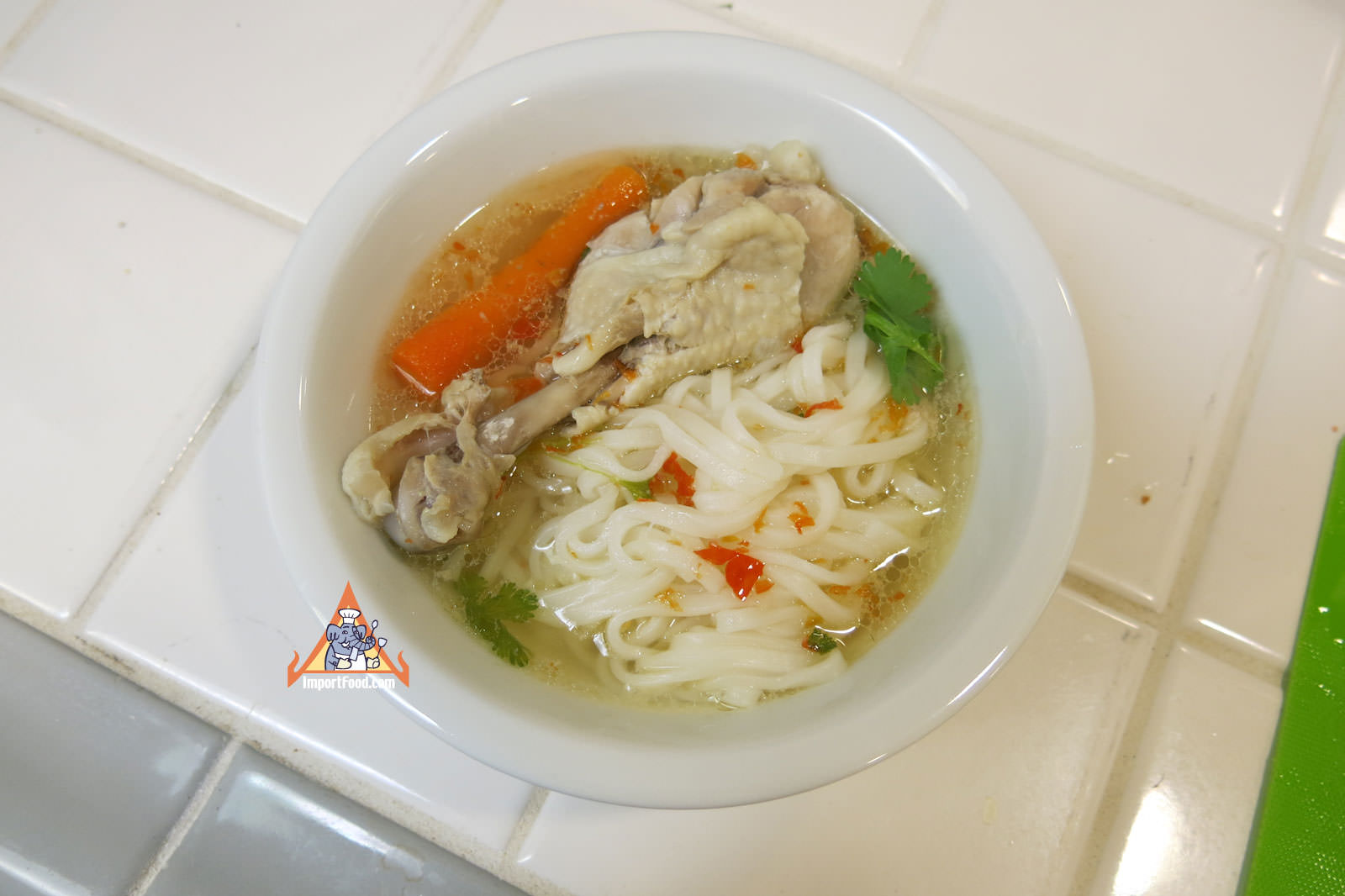 With Soup and Rice Stick Noodles