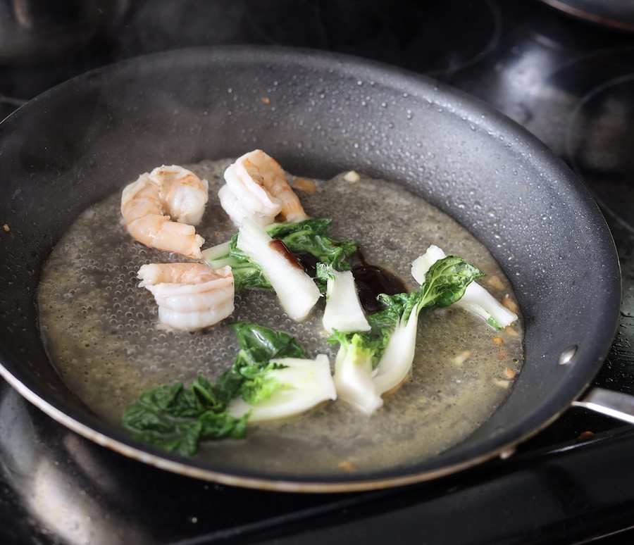 Cook Shrimp And Greens