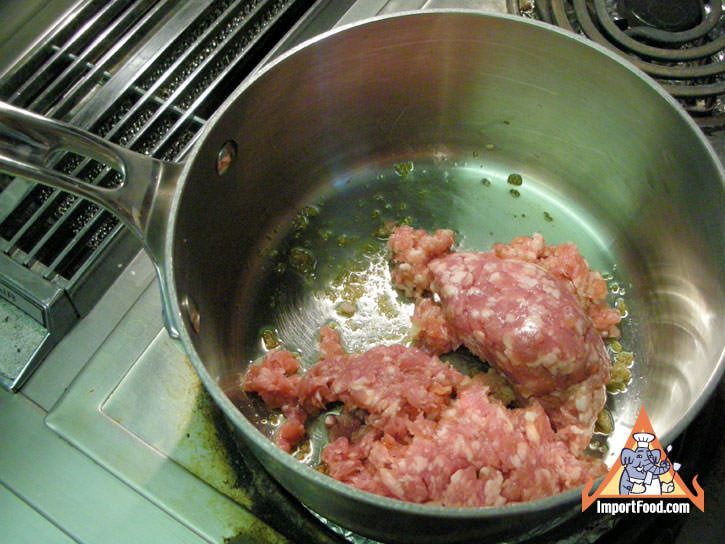 Cooking the pork