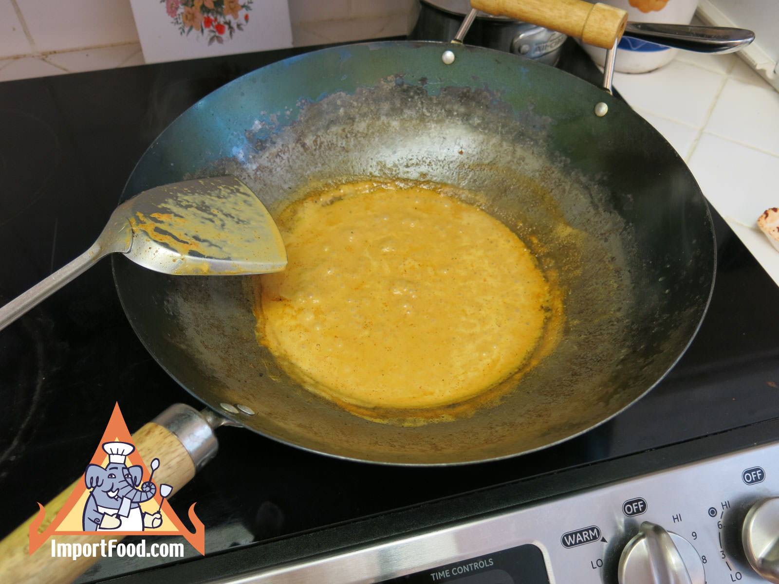 The red curry sauce is ready