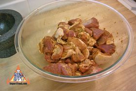 Add curry paste and marinate