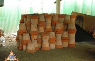 Clay Oven Before Set Into A Pail