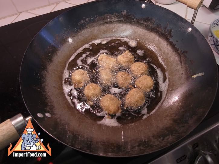Frying in a wok