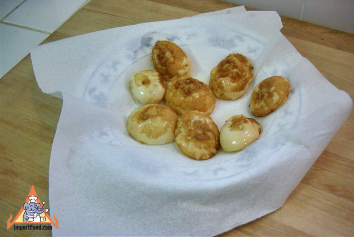 Golden fried egg whites