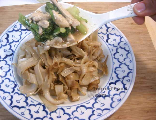 Ladle over noodles
