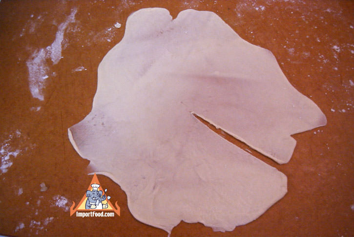 Flatten and cut like this