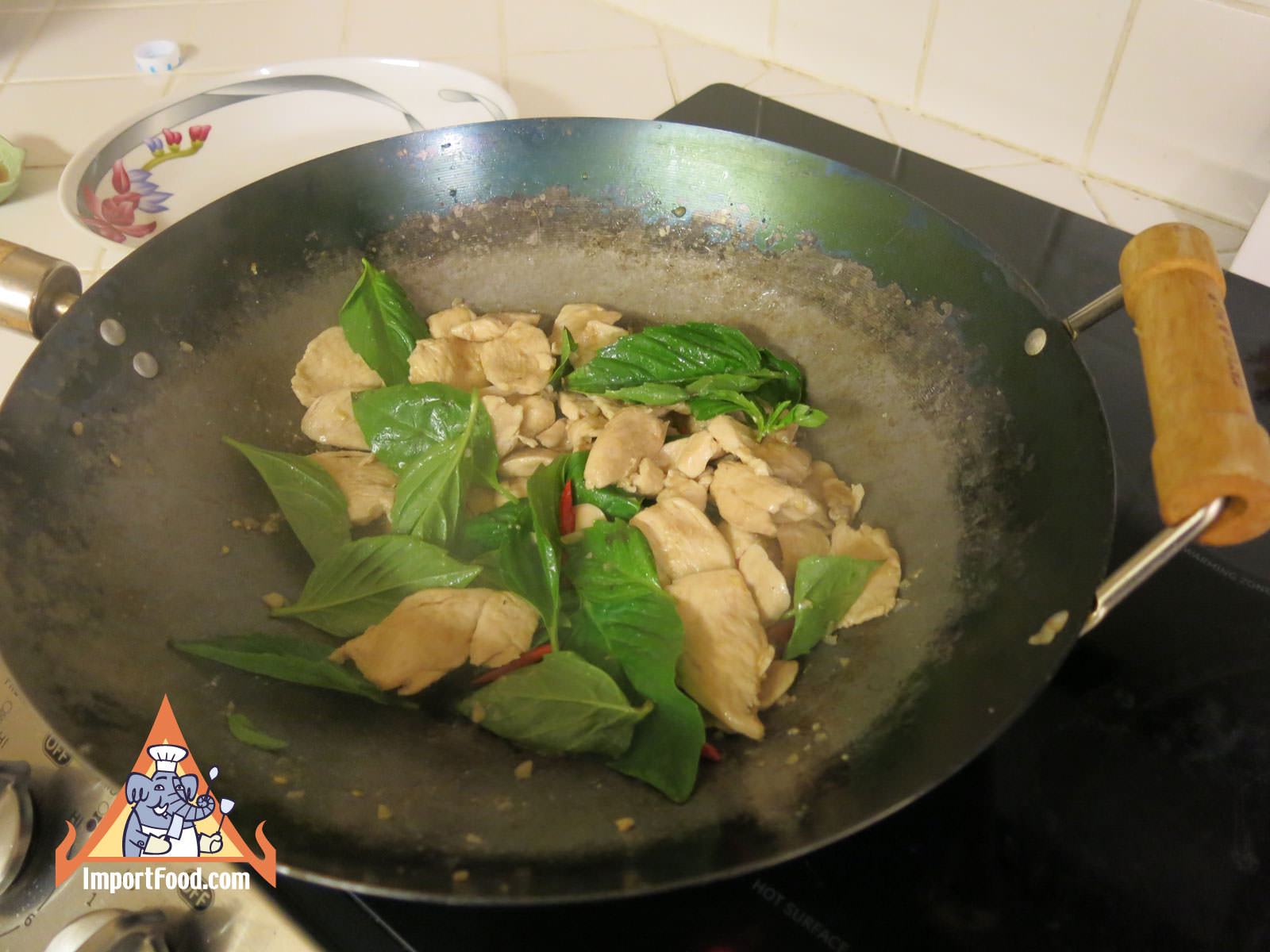 Red chile version fresh basil