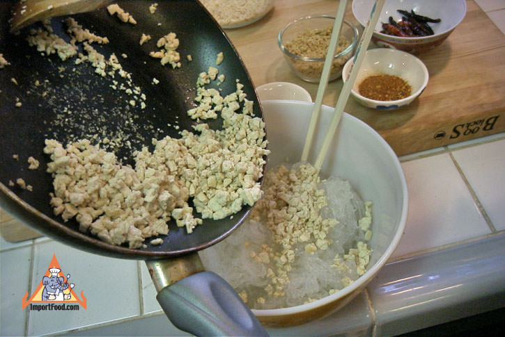 Add tofu to bean thread