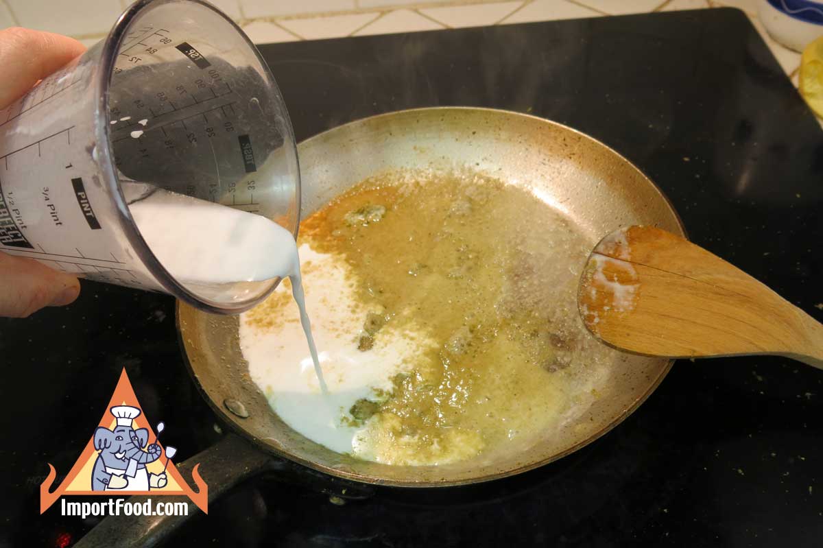 Slowly add more coconut milk