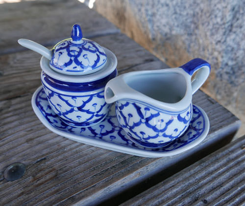 Thai Ceramic, cream and sugar set