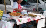 Thai Street Vendor Offers Haw Mukh from a Push Cart