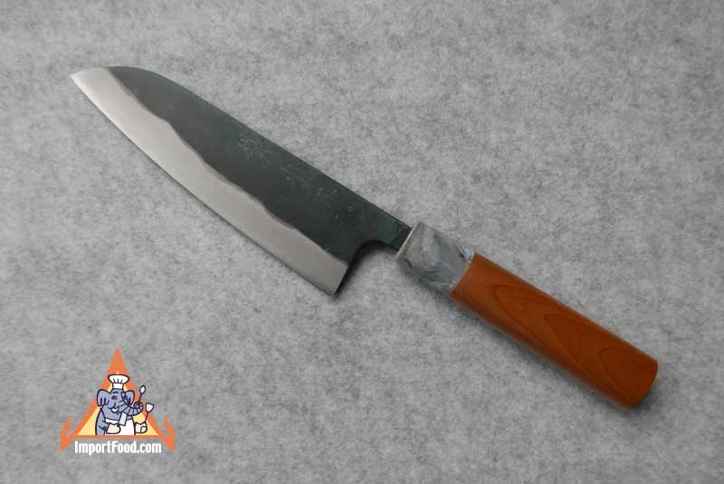 Hand Crafted Santoku Knife, Sakura Handle, Japan, 14.5