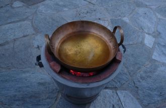 Later we boiled some water for tea